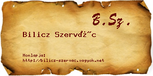 Bilicz Szervác névjegykártya